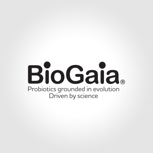 BioGaia logotype with payoff